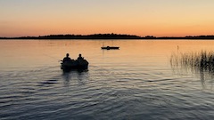 Fishing at Sunset on Lake Belle Taine
